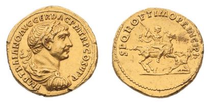 null TRAJAN (98-117) Aureus. 7,20 g (104-110). Rome. Son buste lauré et drapé à droite....