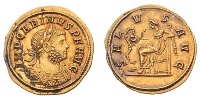 null CARIN Auguste (283-285) Auréus. 5,11 g. Rome (284). Son buste lauré et cuirassé...