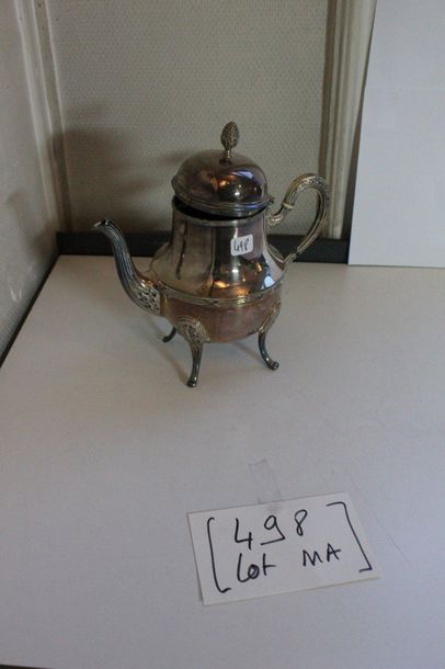 null Lot en métal argenté comprenant : service thé-café, quatre pièces : théière,...