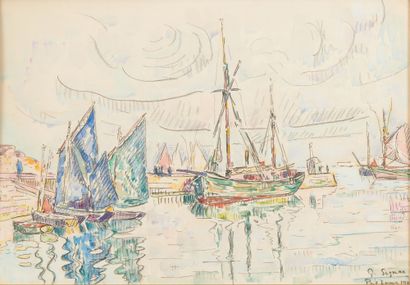 Paul SIGNAC (1863-1935) 
Bretagne, Port Louis, 1923
Aquarelle sur traits de crayon,...