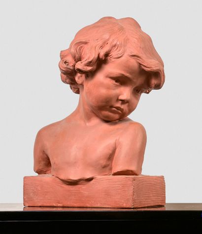 Jean-Marie 
Portrait d'enfant, 1908
Terre cuite, signée et datée.
Hauteur : 37,5...