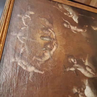Ecole italienne du XVIIe siècle Christ mort porté par les Anges
Huile sur toile.
51...