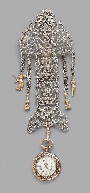 Openwork steel chatelaine decorated with...