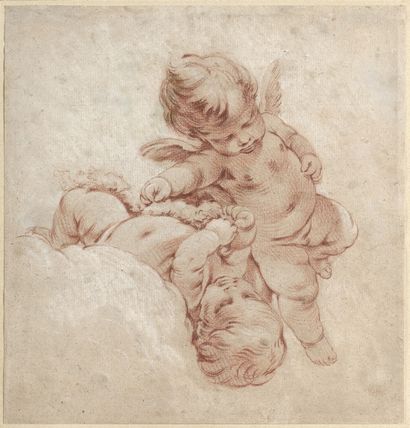 Francois Boucher (1703-1770) 


Deux Amours dont un tient une guirlande



Sanguine,...