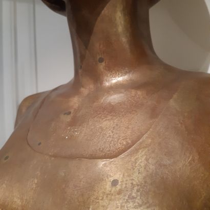 Paul BELMONDO (1898-1982) 
Sylvia Wildenstein en buste, 1973
Épreuve en bronze doré,...