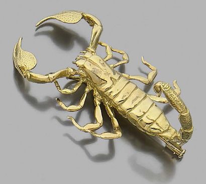 null Broche «Scorpion» en or jaune 750 millièmes gravé.
Longueur : 6,5 cm
Poids :...