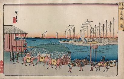 Utagawa Hiroshige (1797-1858) 
Oban yoko-e from the series Toto meisho, the famous...