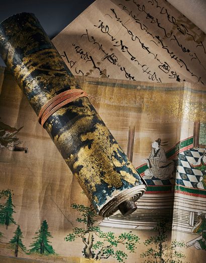 JAPON - Époque EDO (1603-1868) 


Deux emaki, encre, couleur et or sur papier, dépeignant...