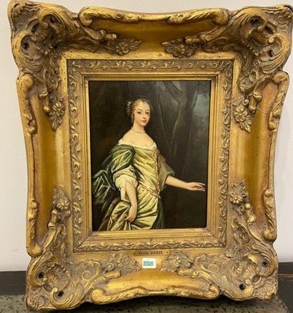 null Dans le goût du XVIIIème siècle :

« Jeune femme à la robe verte », huile sur...