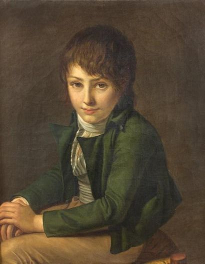 ÉCOLE FRANÇAISE du début du XIXe siècle Portrait de jeune garçon Huile sur toile....
