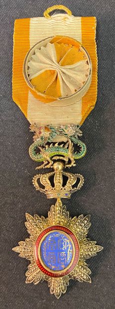 null Annam - Order of the Dragon of Annam, officer's star slightly reduced in vermeil...