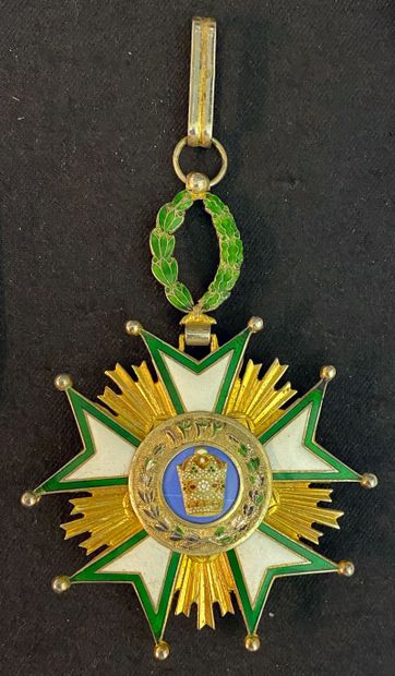 null Persia / Iran - Order of the Crown of Iran, jewel of commander in vermeil and...