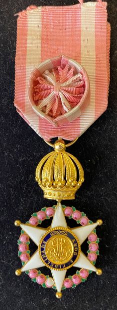 null Brésil - Ordre de la Rose, fondé en 1829, étoile d'officier en or et émail (éclats...