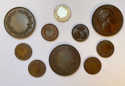 null Henri of France and the wedding, November 16, 1846, lot of ten medals: one in...