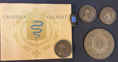 null Croiseur Colbert - Lot de six : «Le livre d'or du Croiseur Colbert», plaquette...