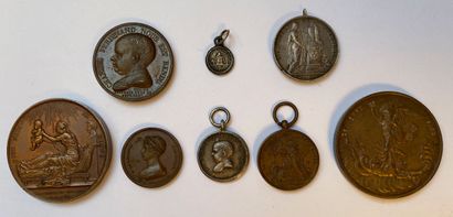 null Hope and birth of the "miracle child", 29 September 1820, lot of eight medals:...