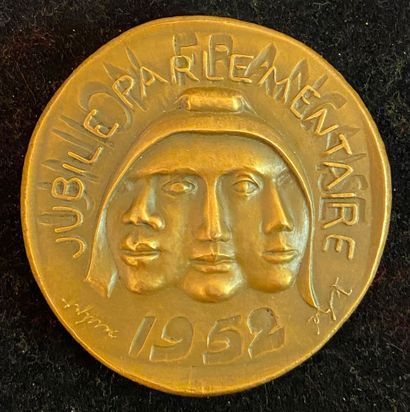 null France - Union française, 1952, médaille du jubilé parlementaire d'Albert Sarraut...