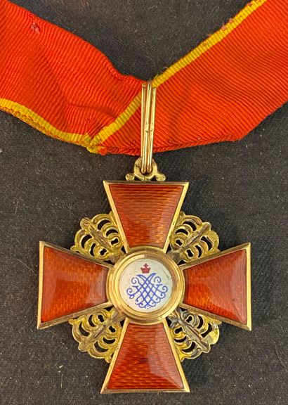 null Russie - Ordre de Sainte-Anne, bijou de 2e classe (commandeur), en or et émail,...
