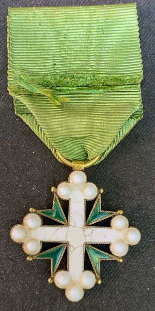 null Italie - Ordre des Saints Maurice et Lazare, croix de chevalier en or et émail...