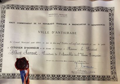 null Ensemble de vingt brevets attribués à Albert Sarraut :
- France, ordre de l'Étoile...