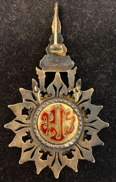 null Siam - Ordre de l'Éléphant blanc, fondé en 1861, bijou de commandeur en vermeil...