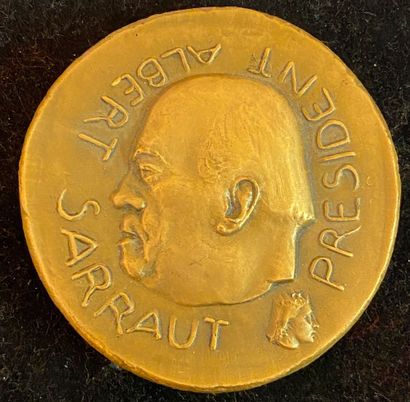 null France - Union française, 1952, médaille du jubilé parlementaire d'Albert Sarraut...