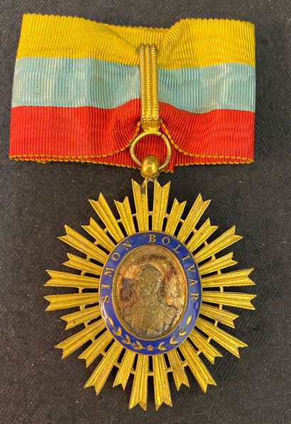 null Venezuela - Ordre du Libérateur, fondé en 1881, bijou de commandeur en bronze...