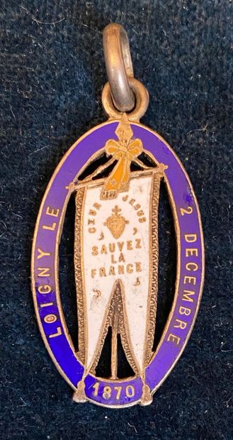 null 1870-1871. Battle of Loigny, December 2, 1870, commemorative badge in silver...