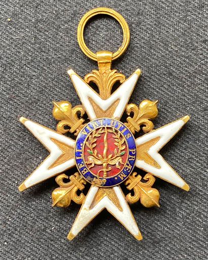 null Ordre de Saint-Louis, croix de chevalier en or et émail les pointes lisses (infimes...