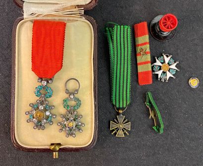 null Ordre de la Légion d'honneur - IIIe République, deux miniatures de joaillerie...