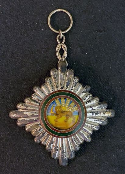 null Persia / Iran - Order of Homayoun, silver knight's jewel, enamelled vermeil...