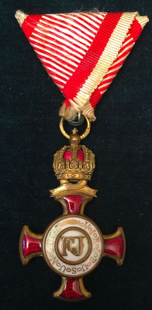 null Autriche - Croix du Mérite civil, fondé en 1850, croix d'or avec couronne, en...