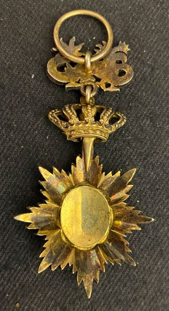 null Annam - Order of the Dragon, half-size officer's jewel in vermeil worked in...