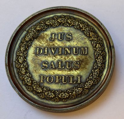 null La meilleure des Républiques, 1848, large bronze box-medal with the bust of...