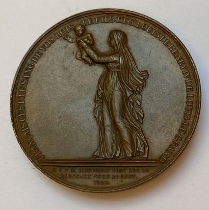 null Naissance du duc de Bordeaux, 29 septembre 1820, grande médaille en bronze par...