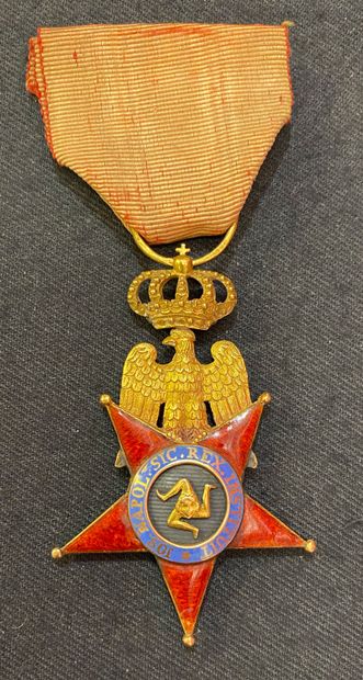 null Ordre royal des Deux-Siciles, fondé en 1808, insigne de chevalier du 2e type,...