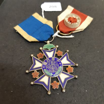 null China - Order of Merit of the Republic, founded in 1912, silver and enamel knight's...