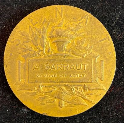 null France - Senate, identity medal, type of 1924 by Charles Pillet in vermeil,...