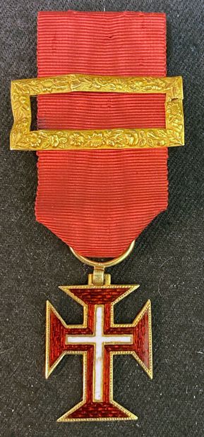null Portugal - Ordre du Christ, fondé en 1319, croix de chevalier en or et émail...
