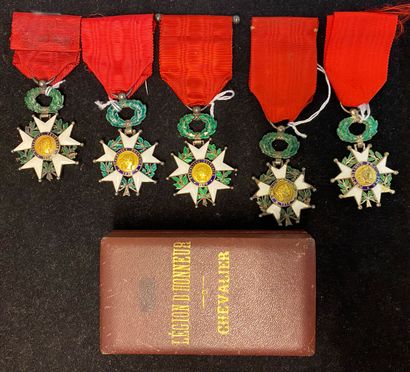 null France - Ordre de la Légion d'honneur - IIIe et Ve République, lot de cinq étoiles...