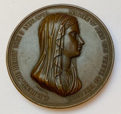 null Naissance du duc de Bordeaux, 29 septembre 1820, grande médaille en bronze par...