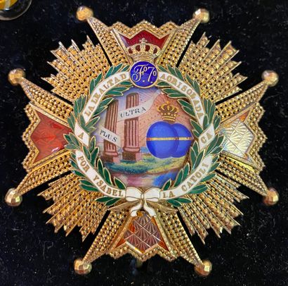 null Espagne - Ordre d'Isabelle la Catholique, fondé en 1815, ensemble de grand-croix...