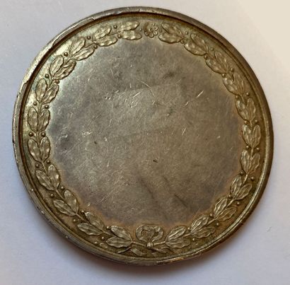 null The Duke of Bordeaux in grenadier uniform, 1827, large silver medal by Dubois,...
