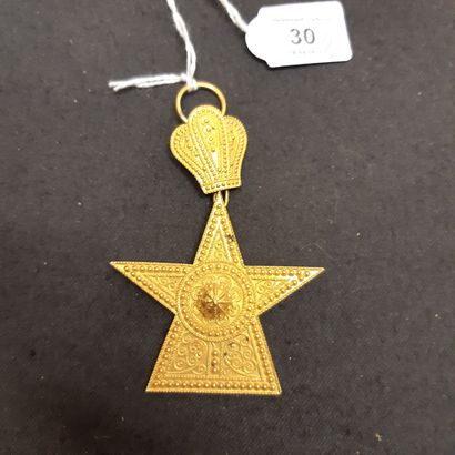 null Ethiopia - Order of the Star of Ethiopia, set of two : a gold miniature of a...