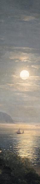 Ivan Konstantinovisch AIVAZOVSKI (1817-1900) Palerme, clair de lune sur la mer, 1874...
