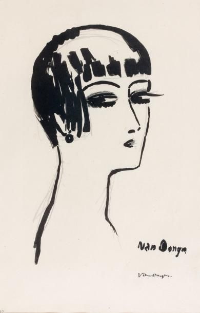 Kees van DONGEN Les cheveux courts, 1924 Lithographie, marges 49 x 32 cm (Juffermans...