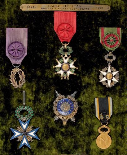 null Souvenirs du préfet Émile Hélitas - Légion d'honneur, IIIe République, étoile...