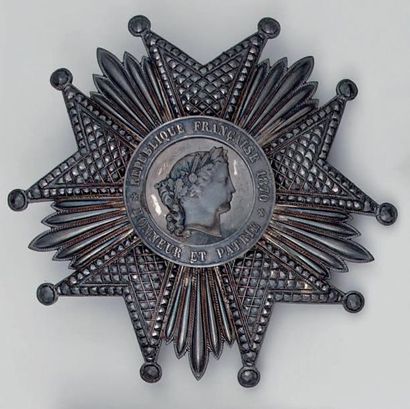 France Ordre de la Légion d'honneur, plaque de grand officier, en argent, les branches...