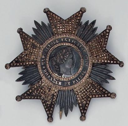 France Ordre de la Légion d'honneur, plaque de grand officier, modèle de luxe légèrement...