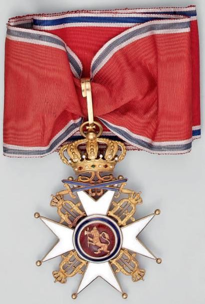 Norvège Ordre de Saint-Olaf, fondé en 1847, croix de commandeur à titre militaire...